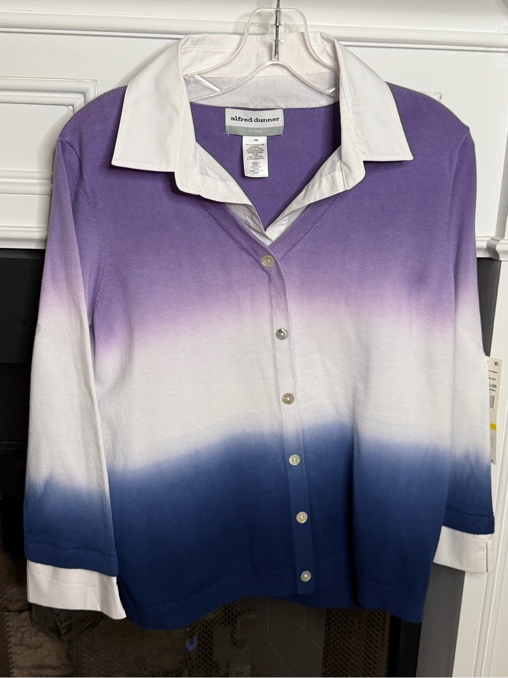 NWT Alfred Dunner Lavender Fields 2Fer Cardigan Sweater Petite Medium PM
